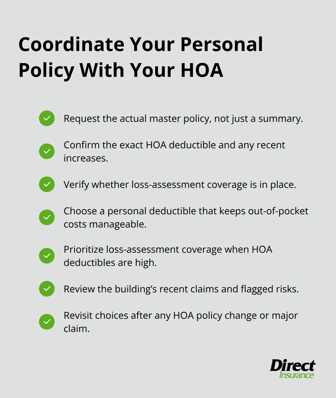 Action checklist to align your condo deductible with your HOA’s master policy in Utah