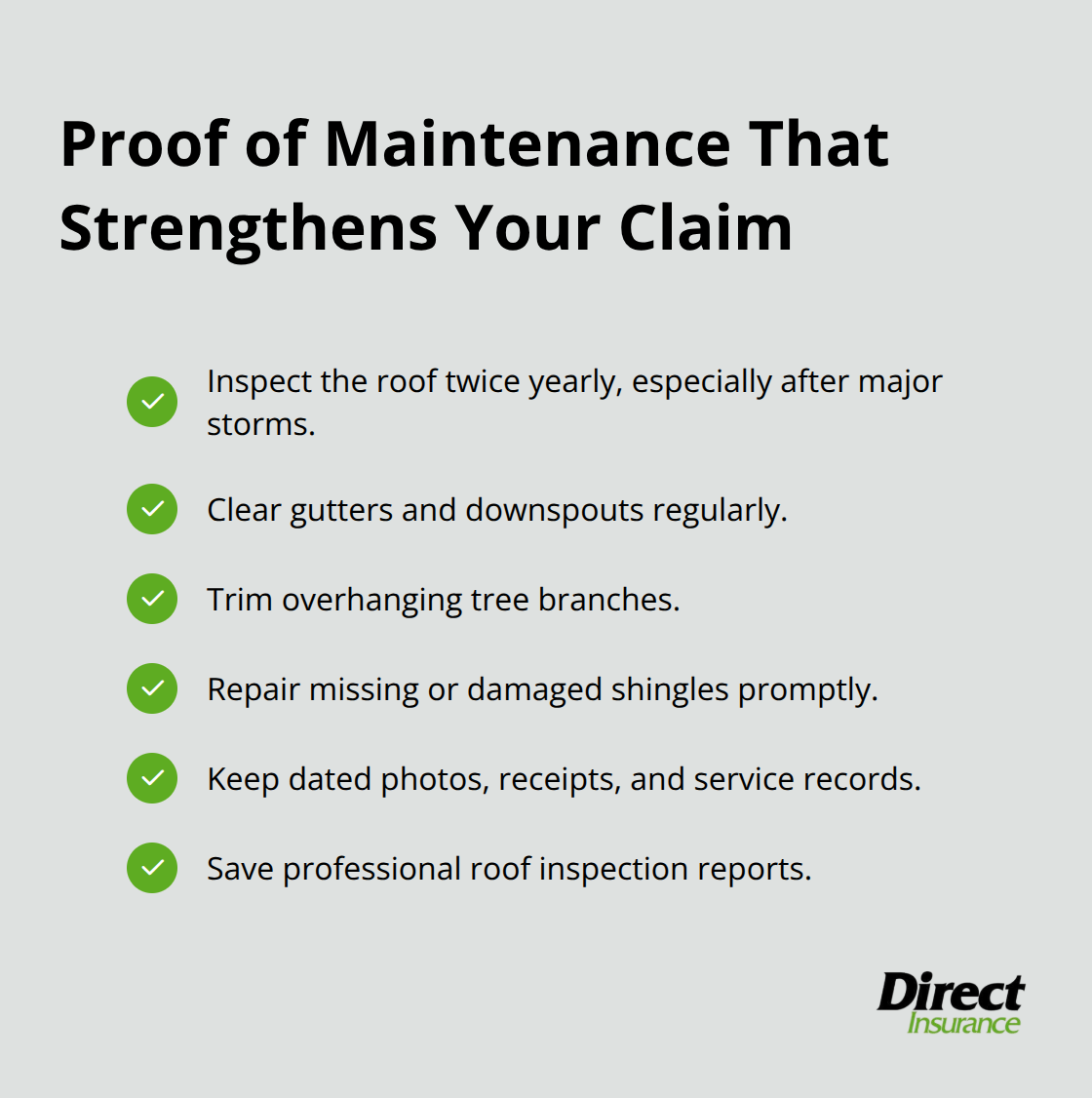 Checklist of maintenance records that help avoid roof leak claim denials in the U.S. - does home insurance cover roof leaks