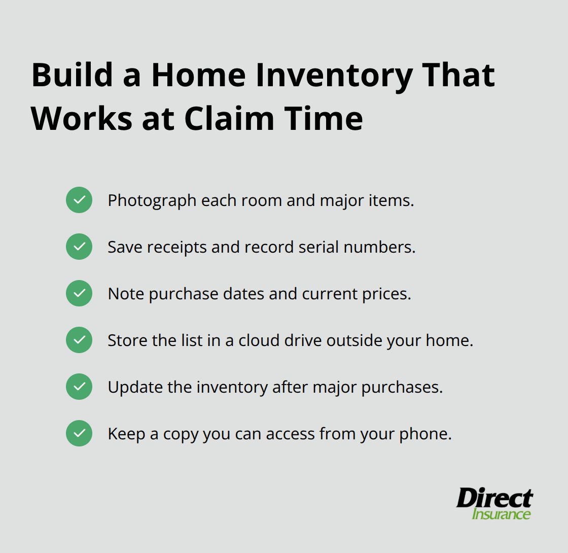 Checklist of steps to create a reliable home inventory for insurance claims - what does homeowners insurance cover